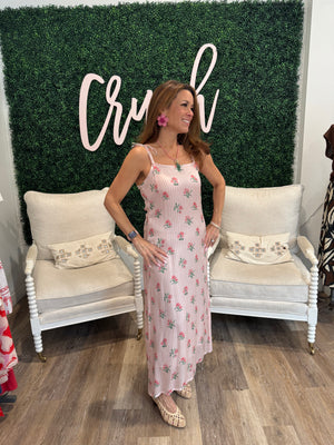 Victoria Dunn Celeste Dress in Garden Stripes
