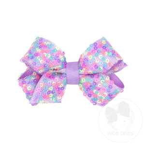 Wee Ones Mini Sequin Overlay Bow - Multiple Colors!