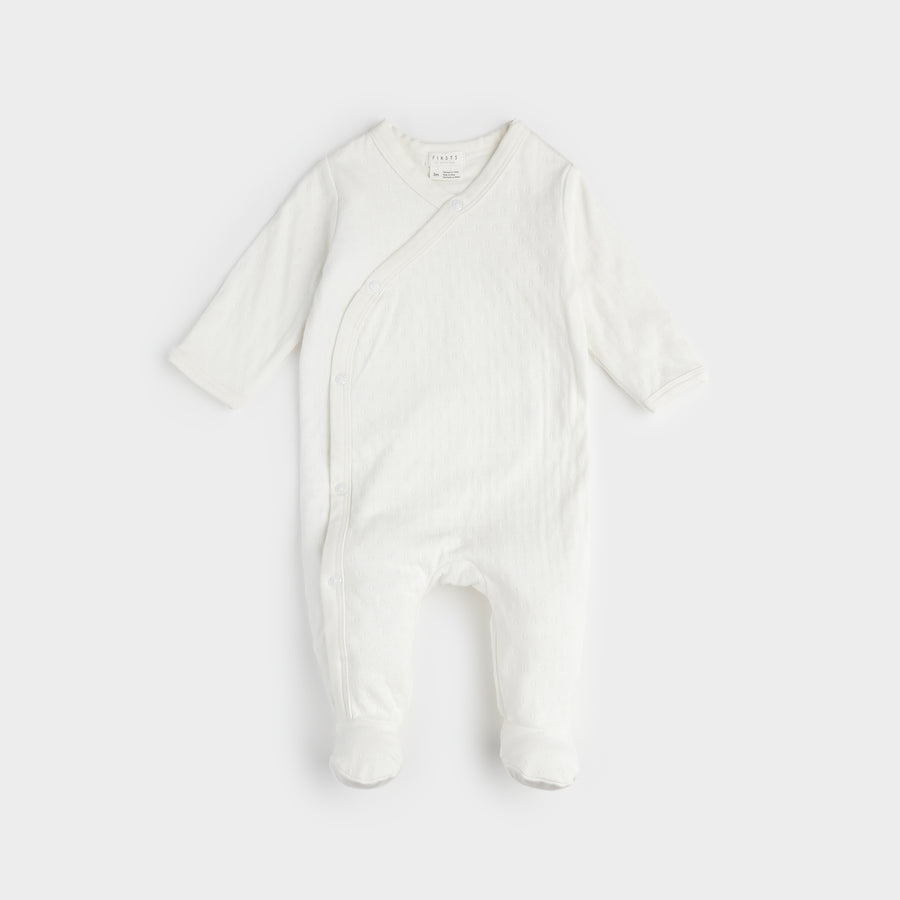 Petit Lem Baby Sleeper Knit in Offwhite
