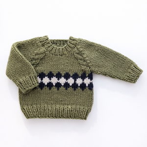 Huggalugs Sweater in Green Geo