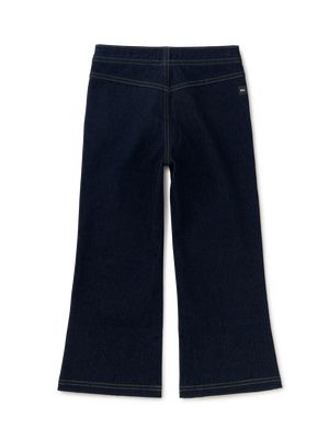 Tea Collection Denim-Like Flare Pants in Dark Wash