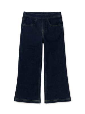 Tea Collection Denim-Like Flare Pants in Dark Wash