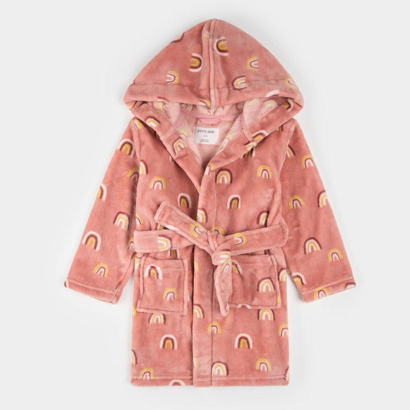 Petit Lem Plush Robe in Pink Rainbow