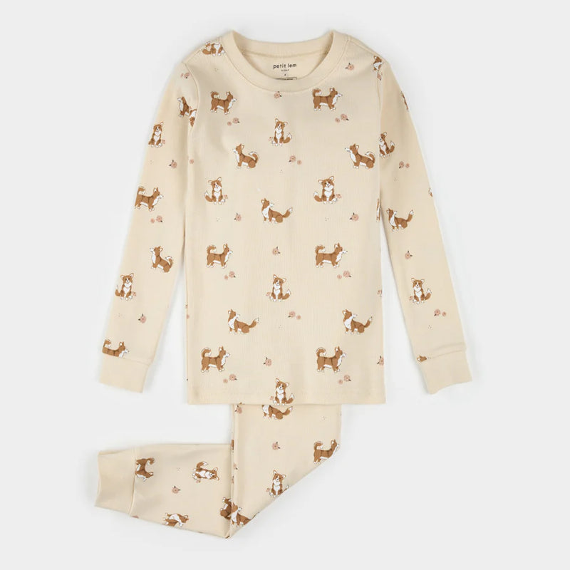 Petit Lem Pajama Set in Corgis