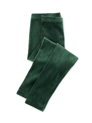 Tea Collection Velour Leggings in Pineneedle