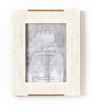 MATR BOOMIE Mukhendu Carved Bone/Brass Accent Picture Frame  - Multiple sizes!