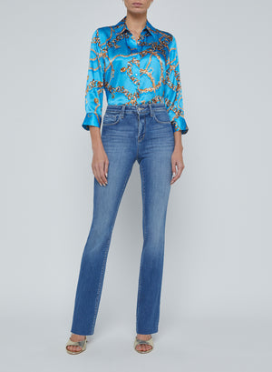 L'Agence Ruth High Rise Straight Leg Jean in Privada