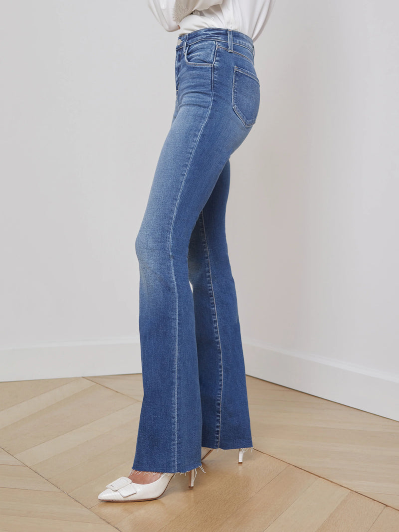 L'Agence Ruth High Rise Straight Leg Jean in Cambridge