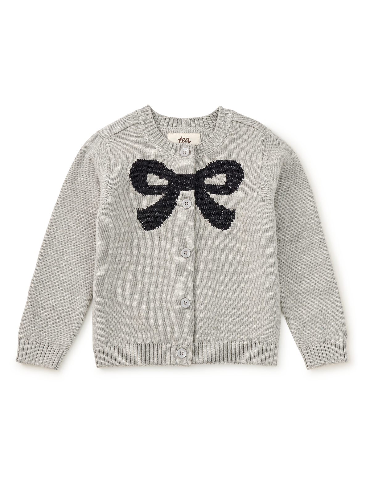 Tea Collection Bow Cardigan in Gray