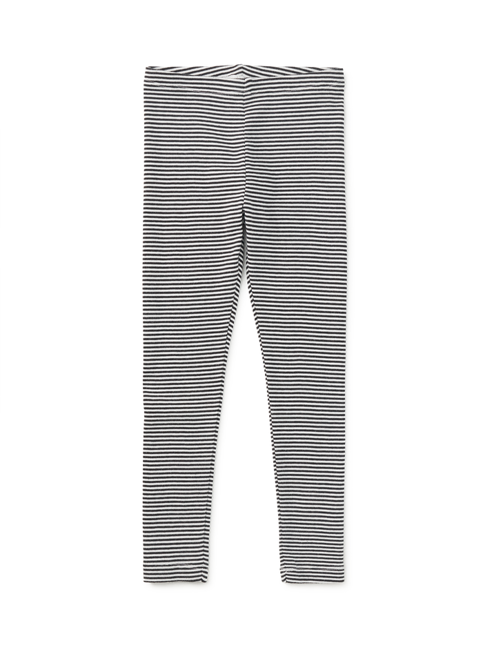 Tea Collection Striped Leggings in Jet Black