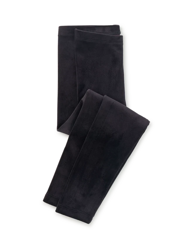 Tea Collection Velour Leggings in Jet Black