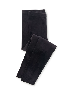 Tea Collection Velour Leggings in Jet Black