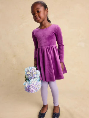 Tea Velour Play Dress Cosmic Berry