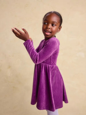 Tea Velour Play Dress Cosmic Berry
