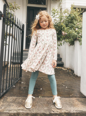 Tea Collection Printed Ballet Dress in Wallpaper Floral