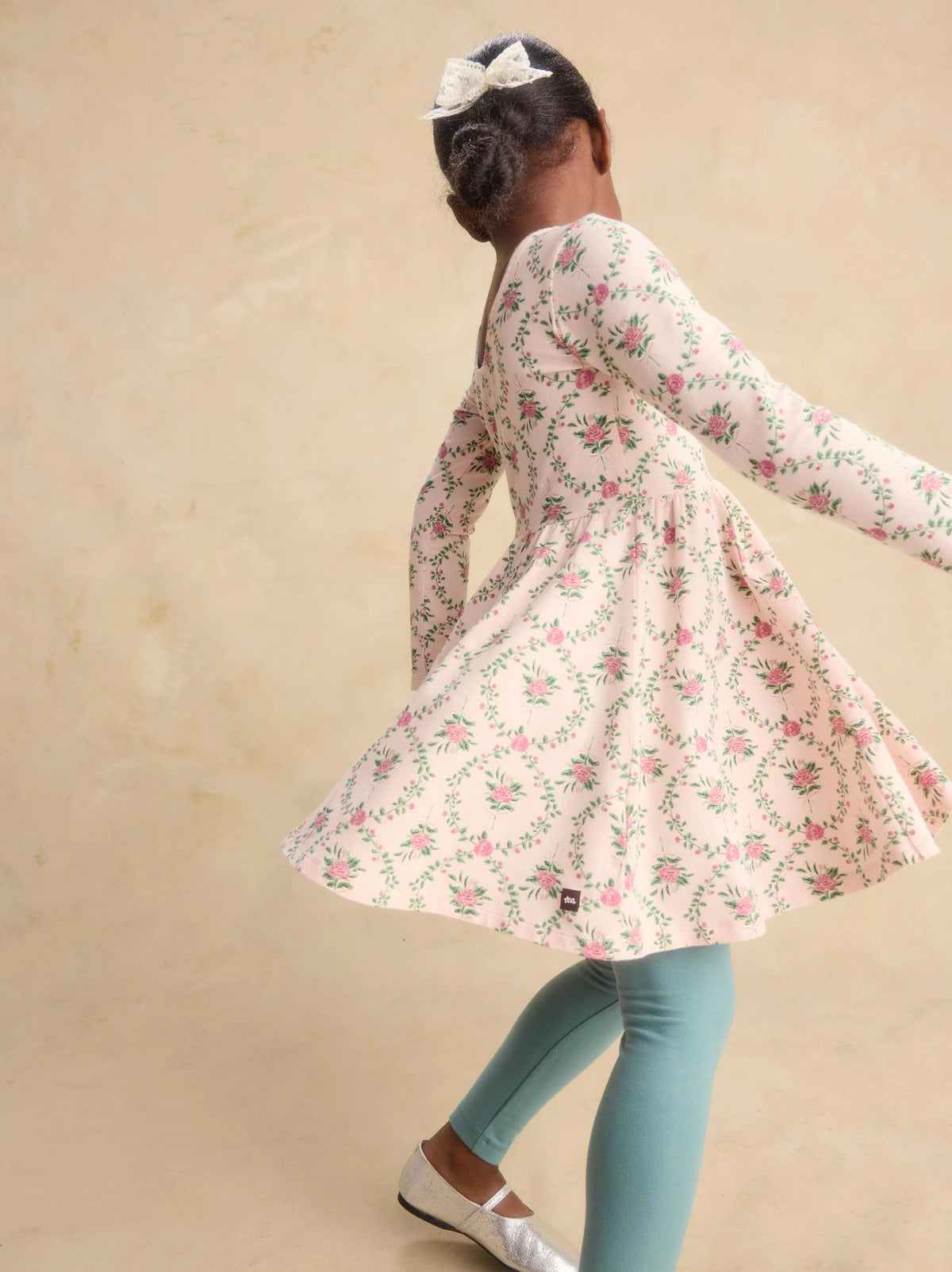 Tea Collection Printed Ballet Dress in Wallpaper Floral