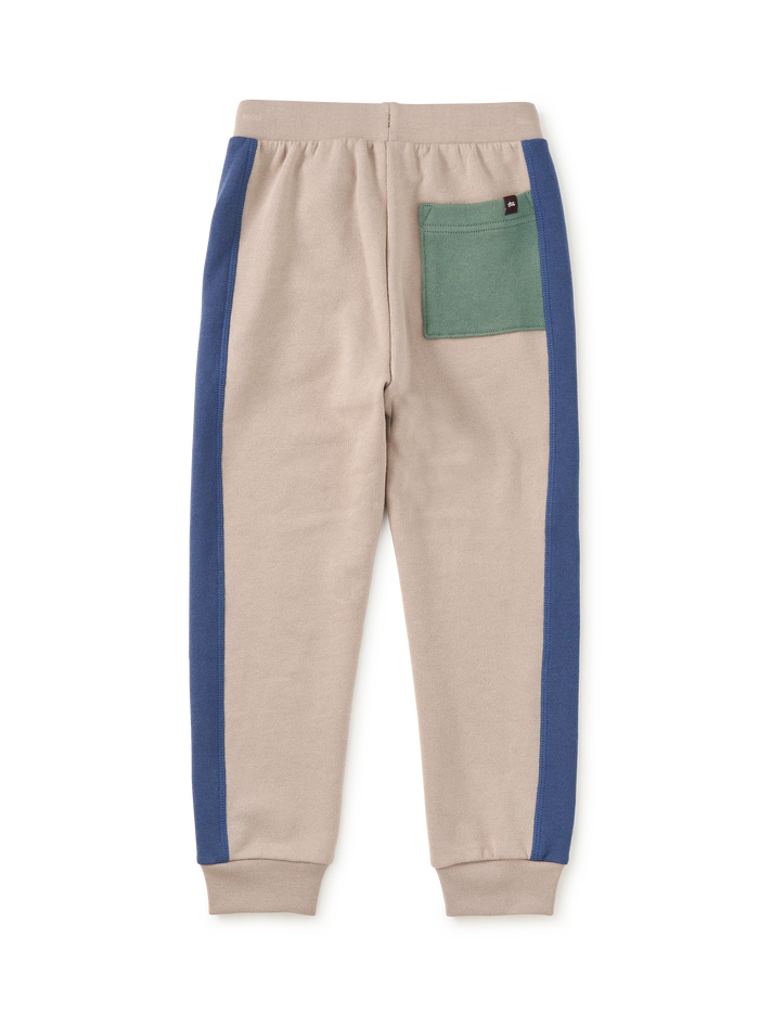 Tea Collection Colorblock Stripe-Out Joggers in Mist
