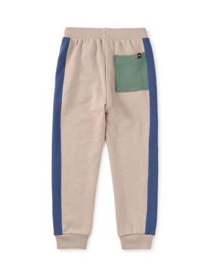 Tea Collection Colorblock Stripe-Out Joggers in Mist
