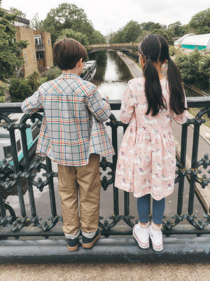 Tea Collection Plaid Button Up Shirt in Piccadilly Plaid