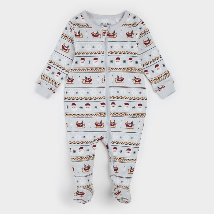 Petit Lem Footie in Santa & Sleigh