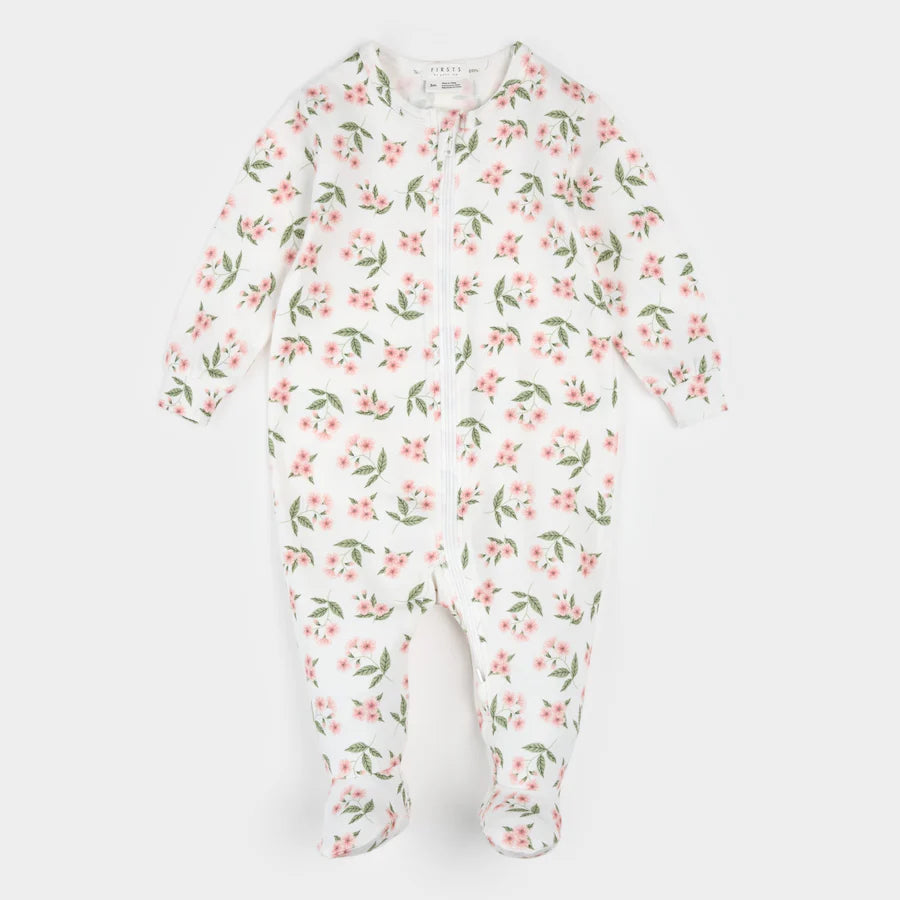 Petit Lem Footie in Cream Floral