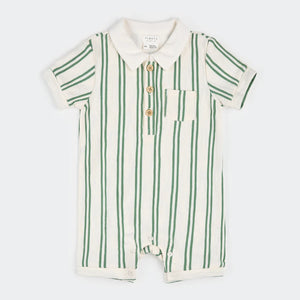 Petit Lem Fern & Off-White Beach Terry Romper
