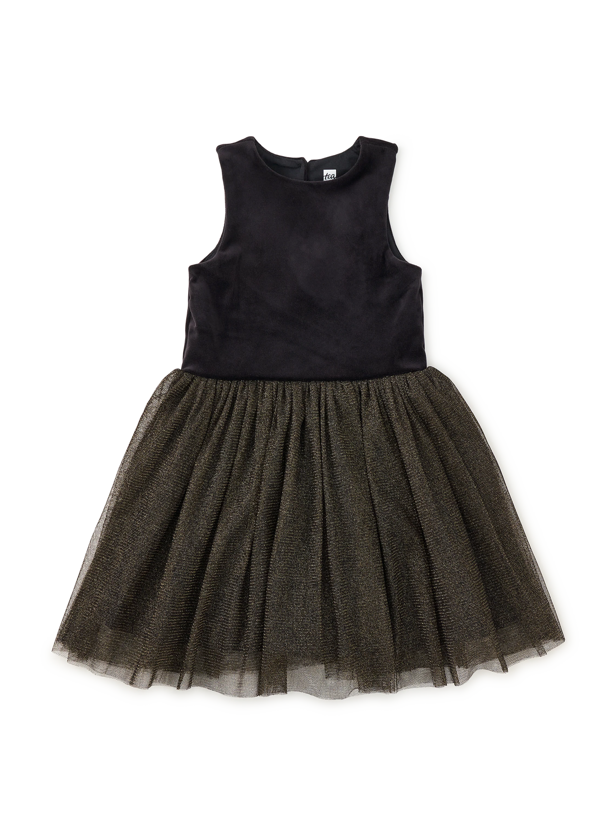 Tea Collection Velour and Tulle Ballet Dress in Jet Black