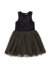 Tea Collection Velour and Tulle Ballet Dress in Jet Black