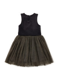 Tea Collection Velour and Tulle Ballet Dress in Jet Black