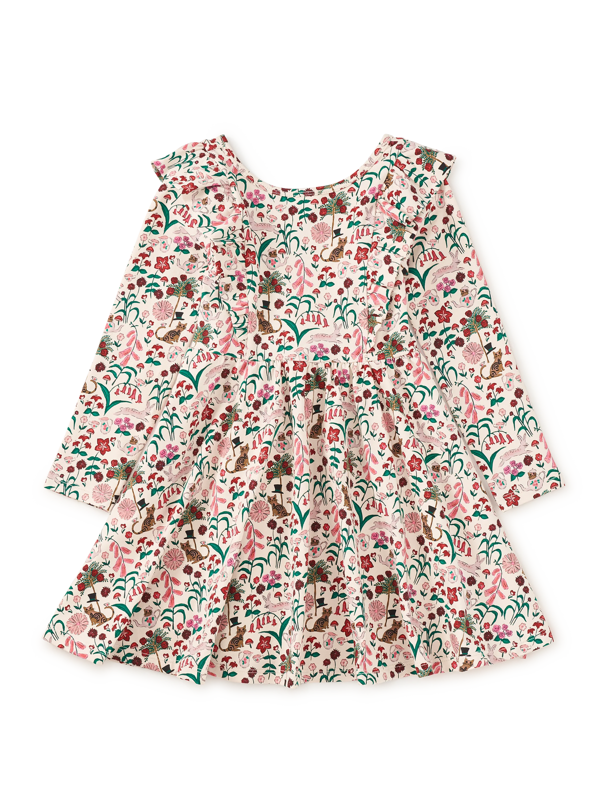Tea Collection Ruffle Shoulder Ballet Dress in Tea Party Floral