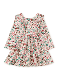 Tea Collection Ruffle Shoulder Ballet Dress in Tea Party Floral