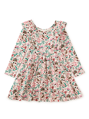 Tea Collection Ruffle Shoulder Ballet Dress in Tea Party Floral