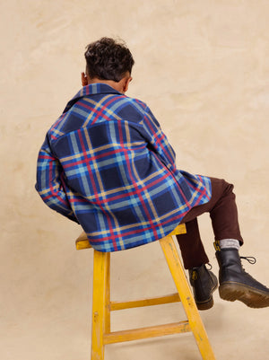 Tea Collection French Terry Shacket in Windsor Hearth Plaid