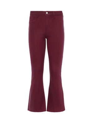 L'Agence Kendra Coated Crop Flare Jean in Dark Port