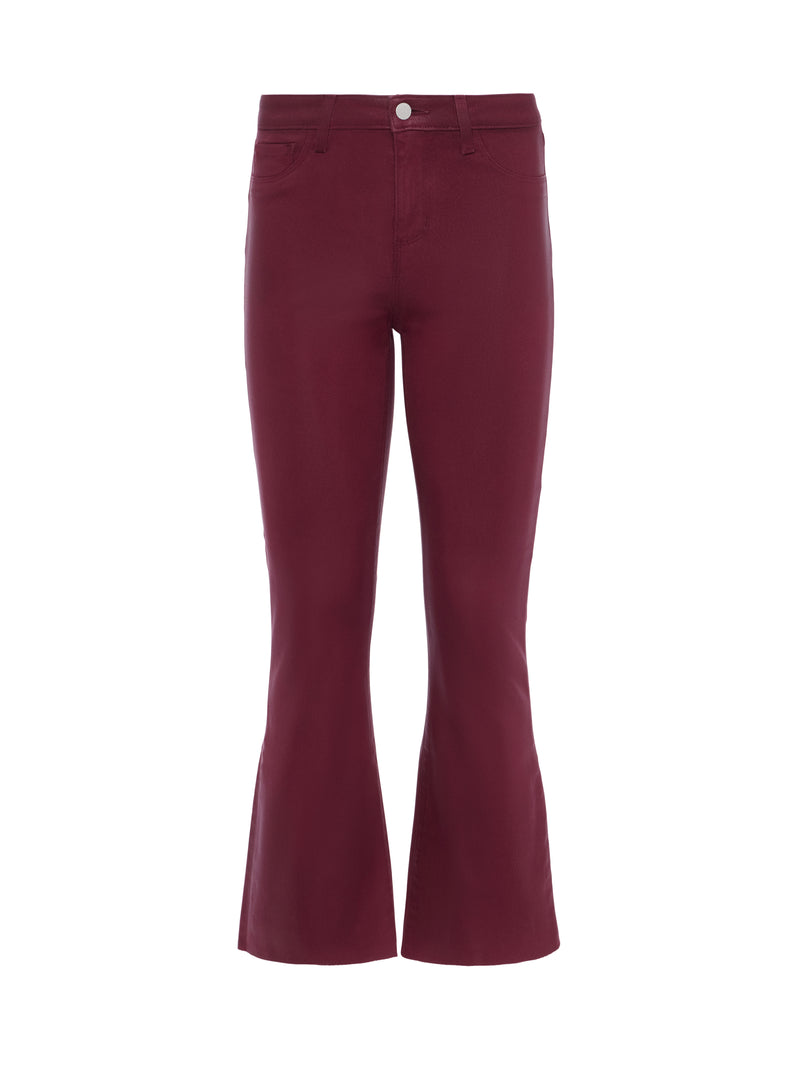 L'Agence Kendra Coated Crop Flare Jean in Dark Port
