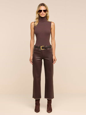 L'Agence Wanda High-rise Coated Crop Wide-leg Jean