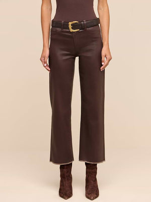 L'Agence Wanda High-rise Coated Crop Wide-leg Jean
