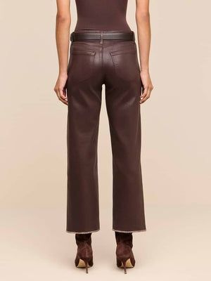 L'Agence Wanda High-rise Coated Crop Wide-leg Jean