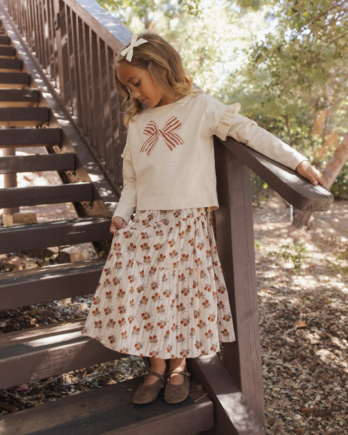 Rylee + Cru Ruffle Long Sleeve Tee in Bow