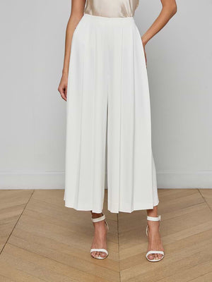 L'Agence Novalynn Cropped Pleated in White