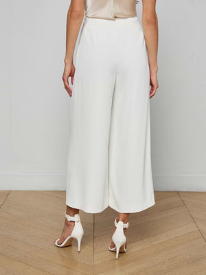 L'Agence Novalynn Cropped Pleated in White