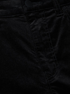 L'Agence Celestia Slim Velvet Pant in Noir