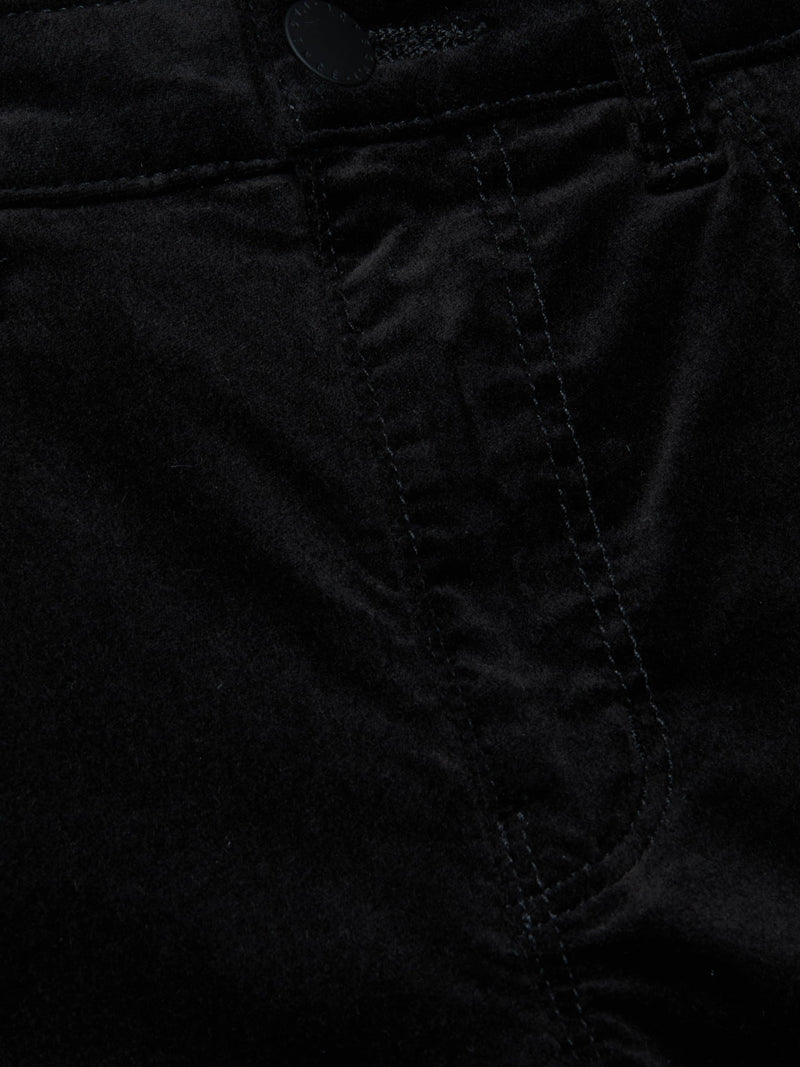 L'Agence Celestia Slim Velvet Pant in Noir