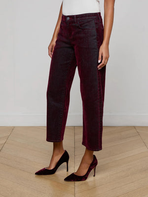 L'Agence Dolores Bow Leg Pant in Bordeaux