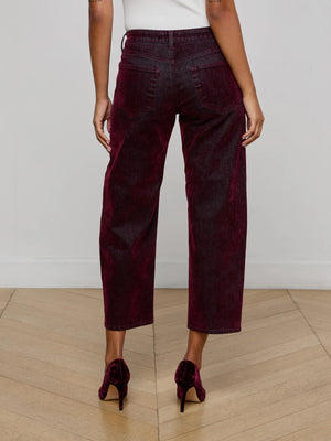 L'Agence Dolores Bow Leg Pant in Bordeaux
