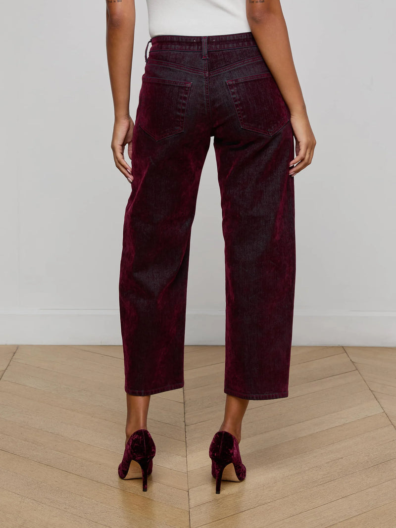 L'Agence Dolores Bow Leg Pant in Bordeaux