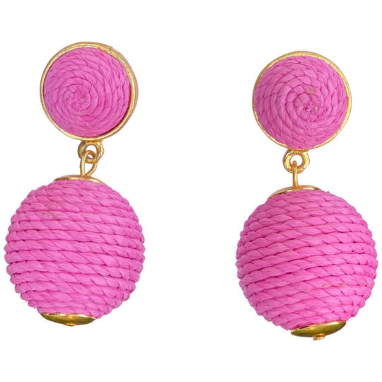 Lantern Raffia Earrings - Multiple Colors!
