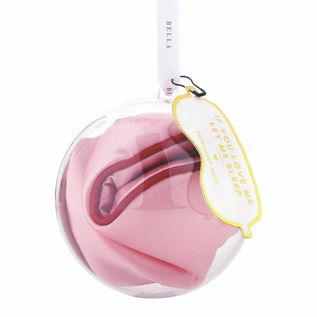 Bella Sleep Spa Sleep Mask in Ornament in Blush + Burgundy Trim