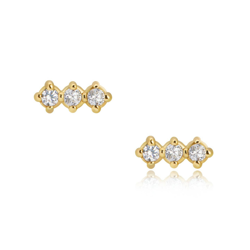 Mod + Jo Jackie Trio Studs in Gold