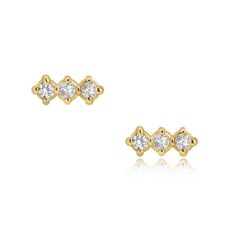 Mod + Jo Jackie Trio Studs in Gold